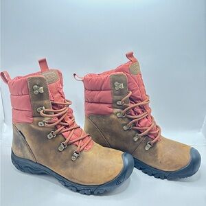 Keen Brown and Pink Winter Boots